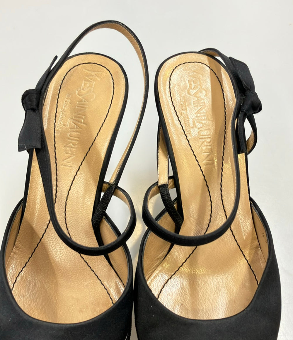 YVES SAINT LAURENT ポインテッドトゥ スリングバックパンプス レディース SIZE 37 (24.5cm) イヴ・サンローラン