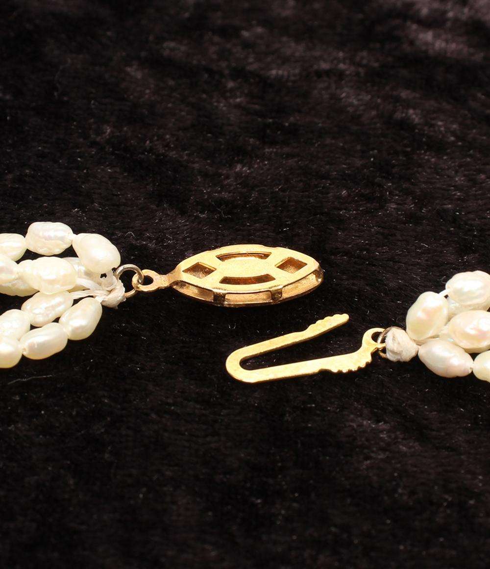 美品 5連ネックレス 淡水パール レディース