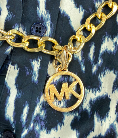 美品 MICHAEL KORS 長袖ワンピース レオパード柄 レディース SIZE XS マイケルコース
