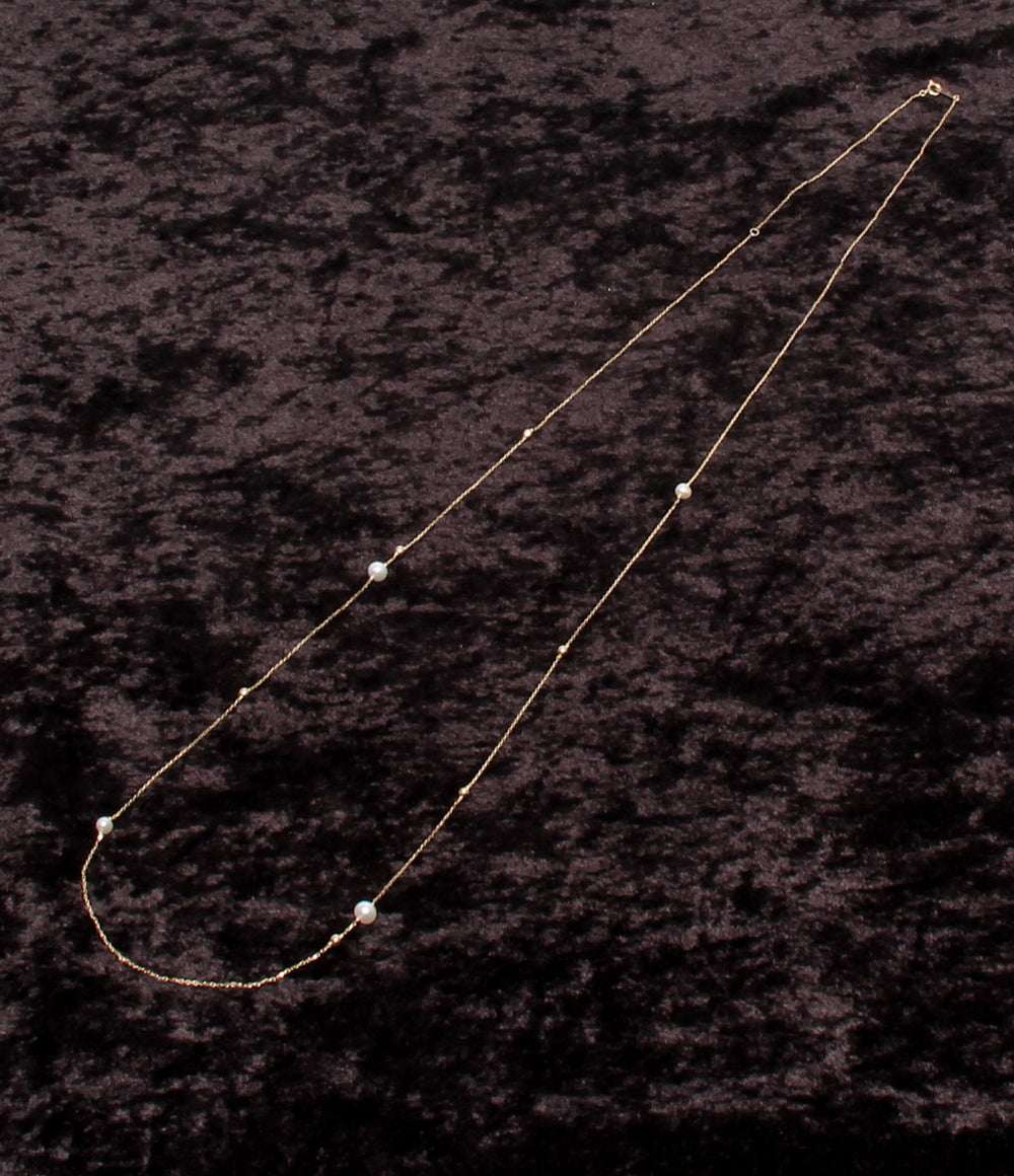 美品 VENDOME AOYAMA ロングネックレス K10 パール 4.0-5.5mm レディース ヴァンドームアオヤマ
