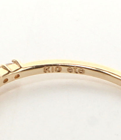 美品 ete リング 指輪 K10 ムーンストーン ホワイトトパーズ レディース SIZE 7号 エテ