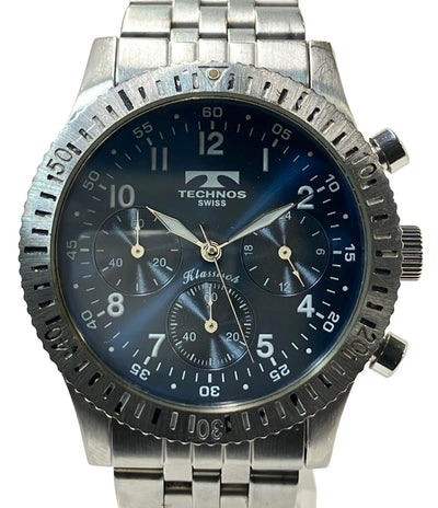 テクノス 腕時計 クオーツ ブルー TGKC832 メンズ TECHNOS