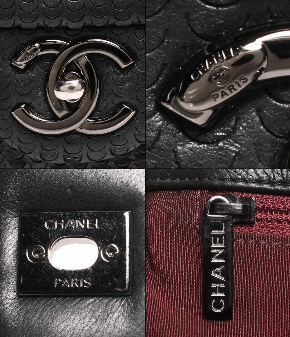 シャネル ダブルチェーンレザーショルダーバッグ ココマーク レディース CHANEL