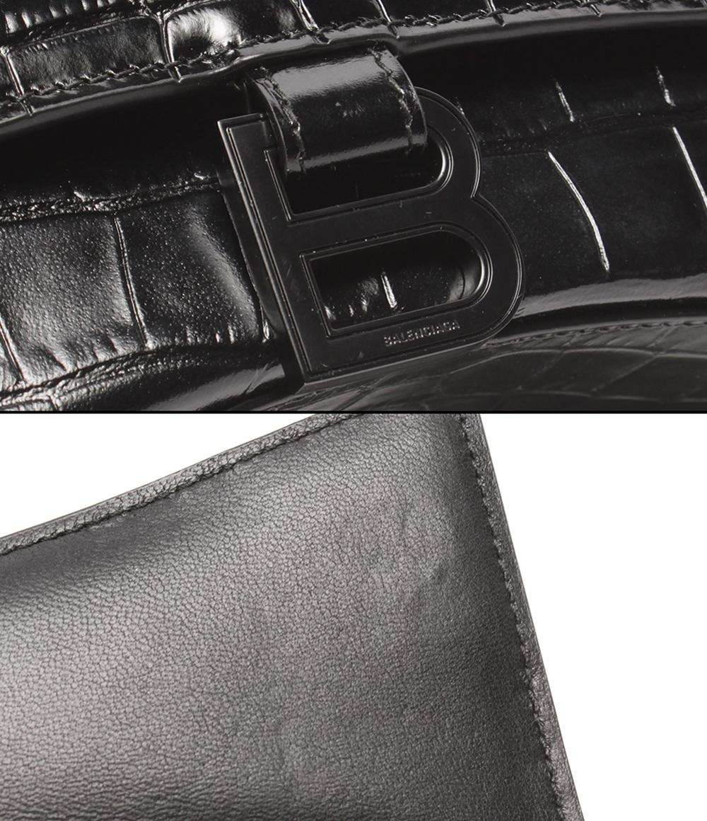 BALENCIAGA 2WAYハンドバッグ ショルダーバッグ クロコ型押し 肩掛け 斜め掛け アワーグラス レディース バレンシアガ
