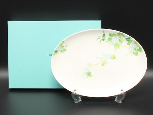 美品 ティファニー オーバルプラター プレート 皿 26cm リーフ TIFFANY&Co.