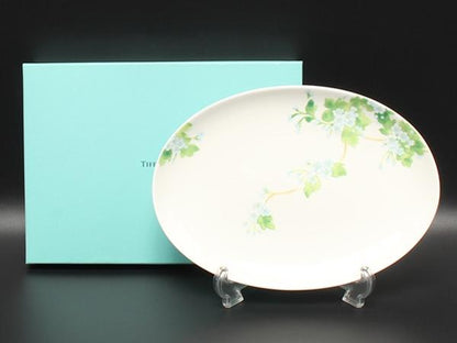 美品 ティファニー オーバルプラター プレート 皿 26cm リーフ TIFFANY&Co.