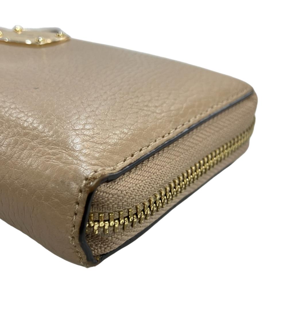 マイケルコース ラウンドファスナー二つ折り長財布 ストラップ付き