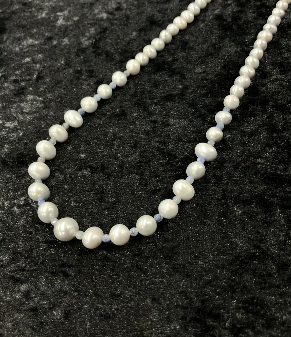 美品 ネックレス SV925 淡水パール4-9 mm レディース