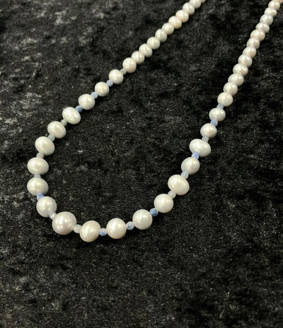 美品 ネックレス SV925 淡水パール4-9 mm レディース