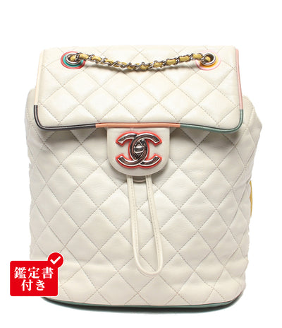 CHANEL リュック バックパック シルバー金具 マトラッセ シングルフラップ 23番台 ラムスキン レディース シャネル