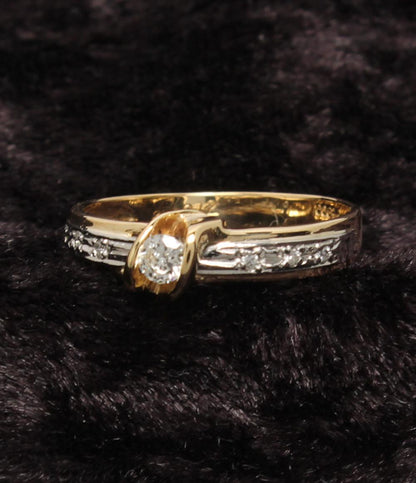 美品 リング 指輪 K18 Pt900 ダイヤ 0.12ct レディース SIZE 10号