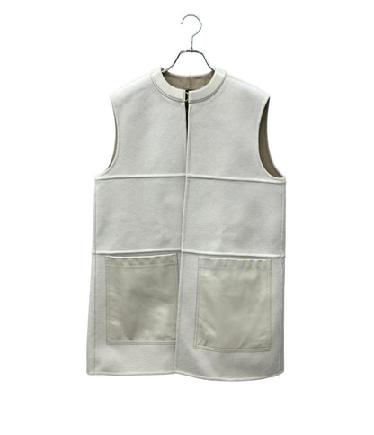 Drawer ベスト レザー オーバーサイズ レザーポケット ジレ 6522-234-0744 レディース SIZE 38 (S) ドゥロワー