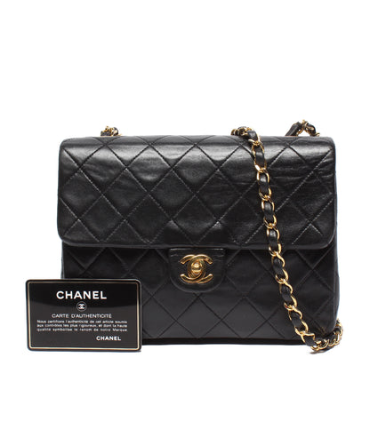 CHANEL チェーンショルダーバッグ ゴールド金具 マトラッセ20 1番台 シングルチェーン シングルフラップ レディース シャネル