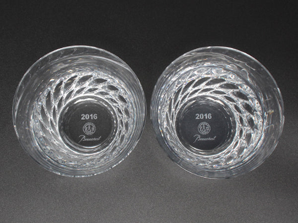 美品 Baccarat イヤータンブラー グラス 2点セット ペア 2016 グローリア バカラ