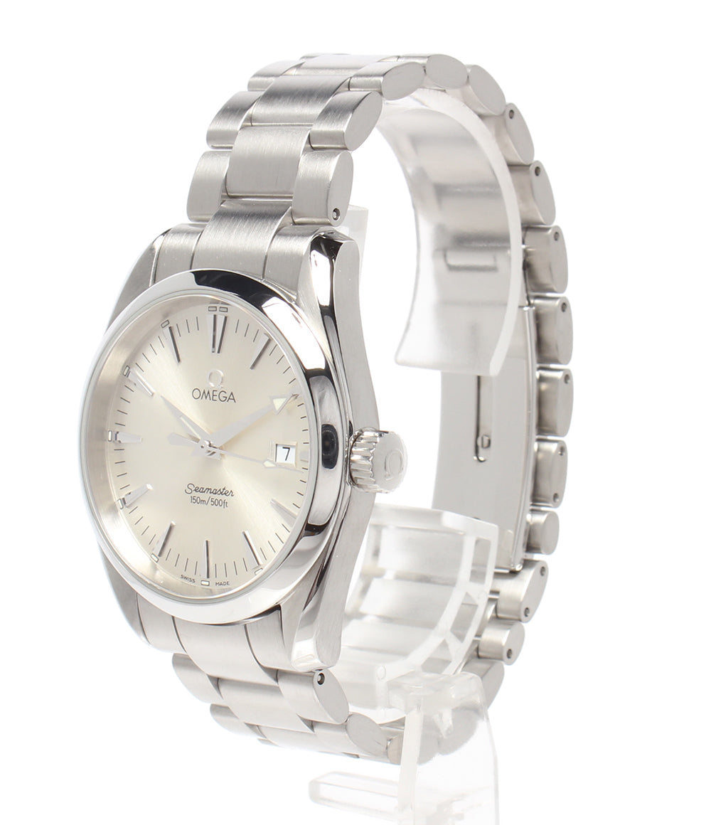 美品 OMEGA 腕時計 アクアテラ シーマスター クオーツ シルバー 2518.30 メンズ オメガ