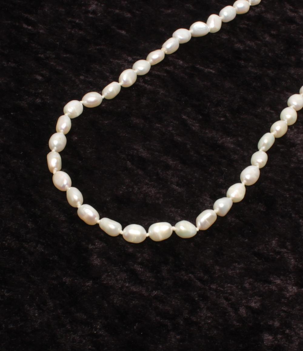 ロングネックレス 淡水パール レディース