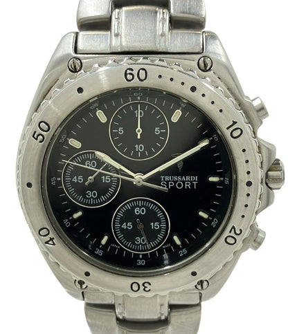 トラサルディ 腕時計 クオーツ ブラック TS-2009 メンズ TRUSSARDI