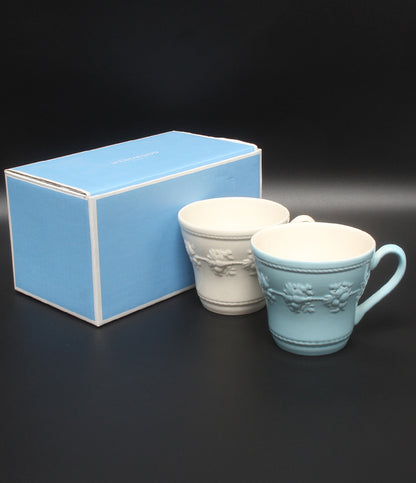 美品 WEDGWOOD マグカップ 2点セット ペア フェスティビティ アイボリー ブルー ウェッジウッド