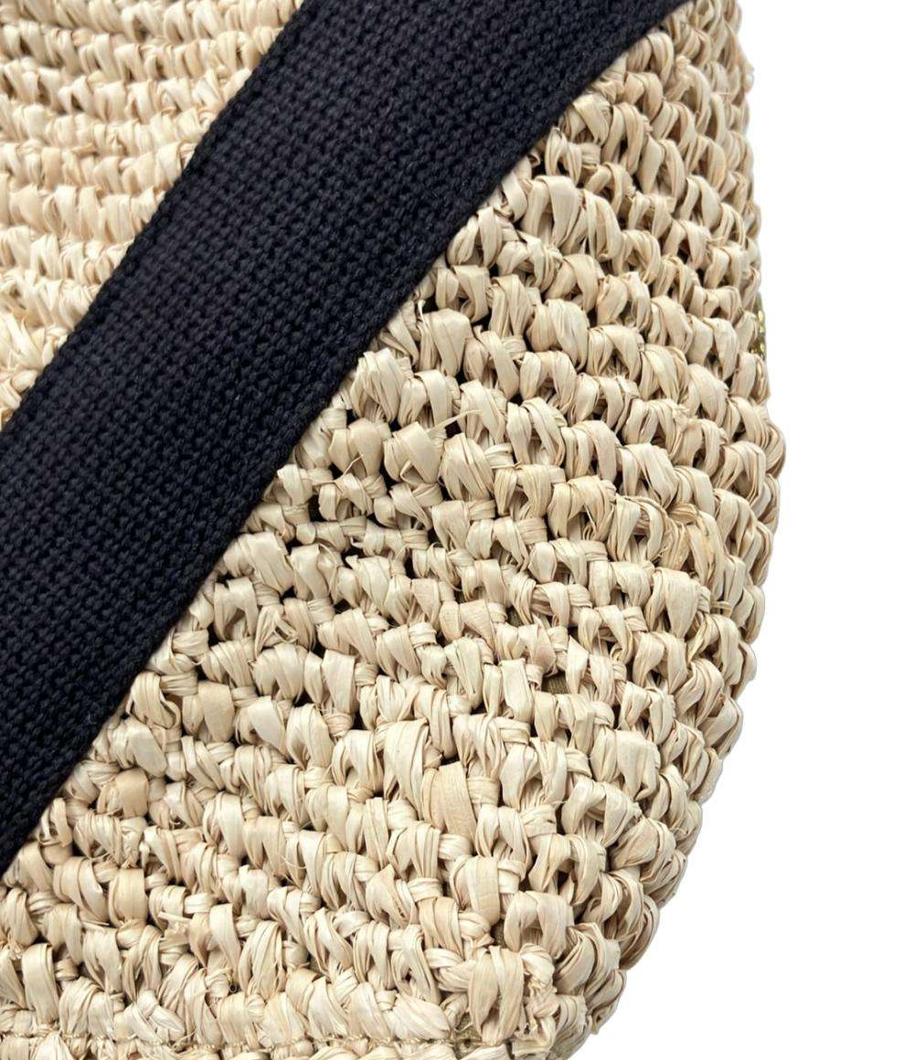 美品 ヴィオラドーロ 2way カゴバッグ ハンドバッグ ショルダーバッグ  斜めがけ ラフィア レディース VIOLAd'ORO