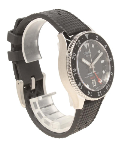 美品 TISSOT 腕時計 シースター1000 SEASTAR1000 クオーツ ブラック T120852A レディース メンズ ティソ