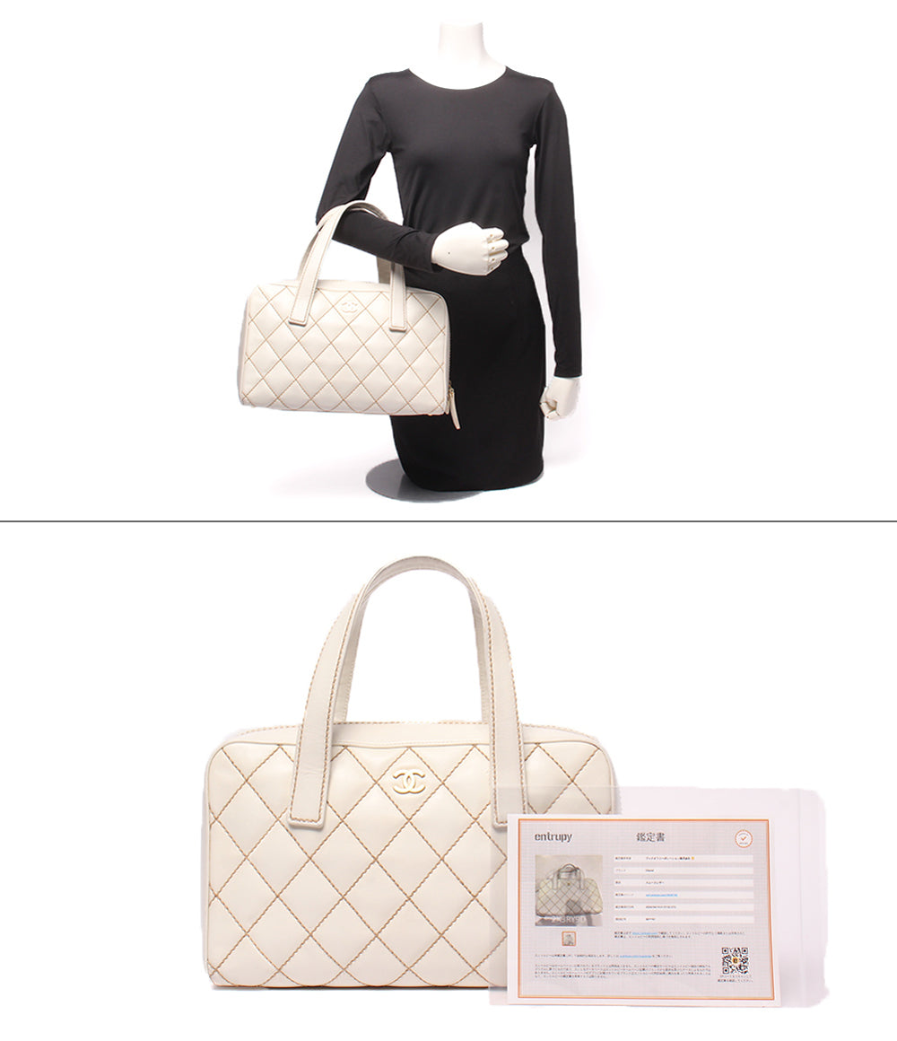 CHANEL ハンドバッグ ゴールド金具 8番台 ワイルドステッチ レディース