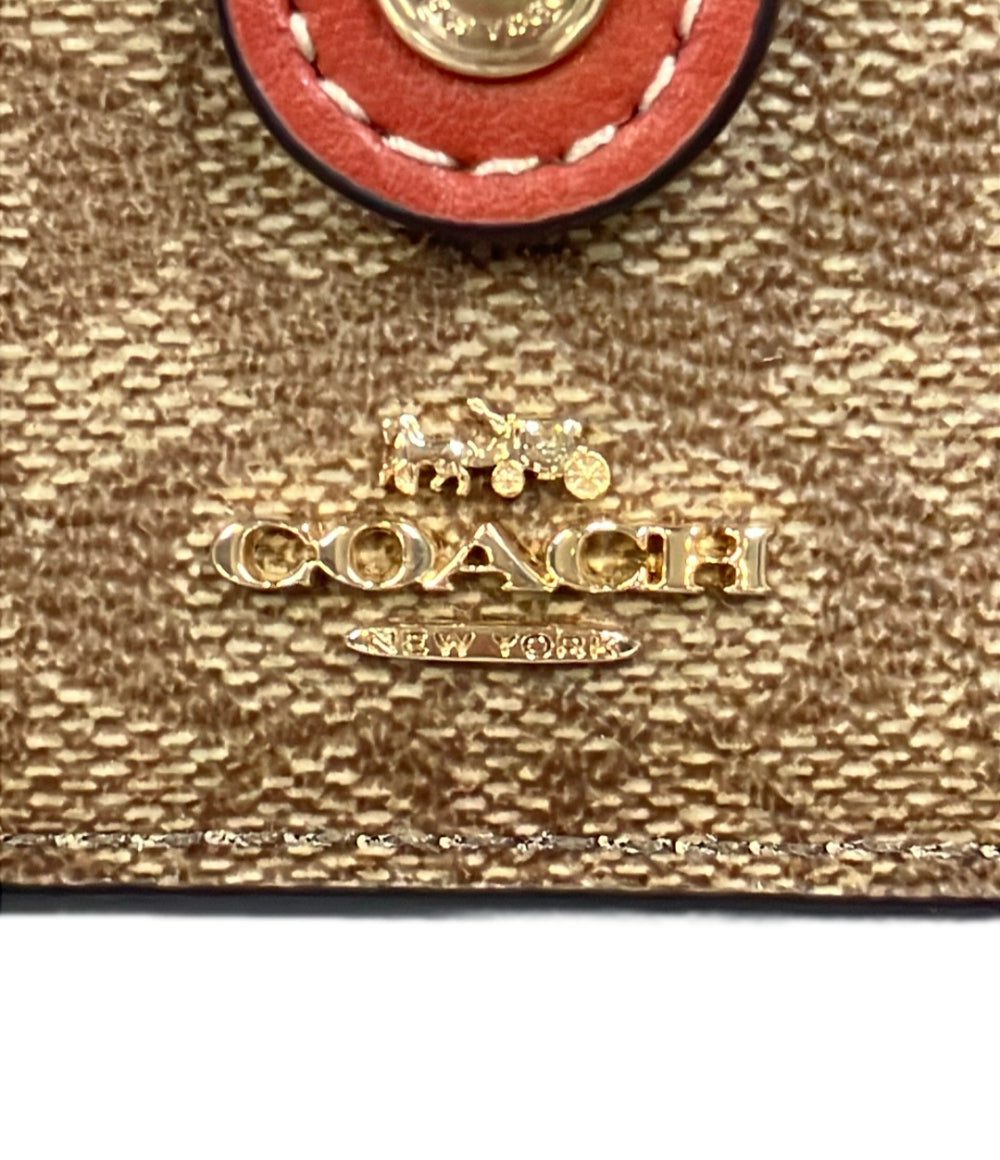 美品 COACH コインケース カードケース パスケース ミニシグネチャー CE697 レディース コーチ