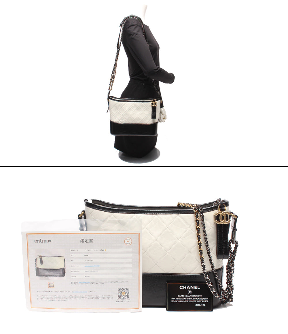 美品 CHANEL ショルダーバッグ 肩掛け ガブリエル ドゥ シャネル ダブルチェーン シルバー金具 ゴールド金具 ホーボーバッグ 30番台 レディース