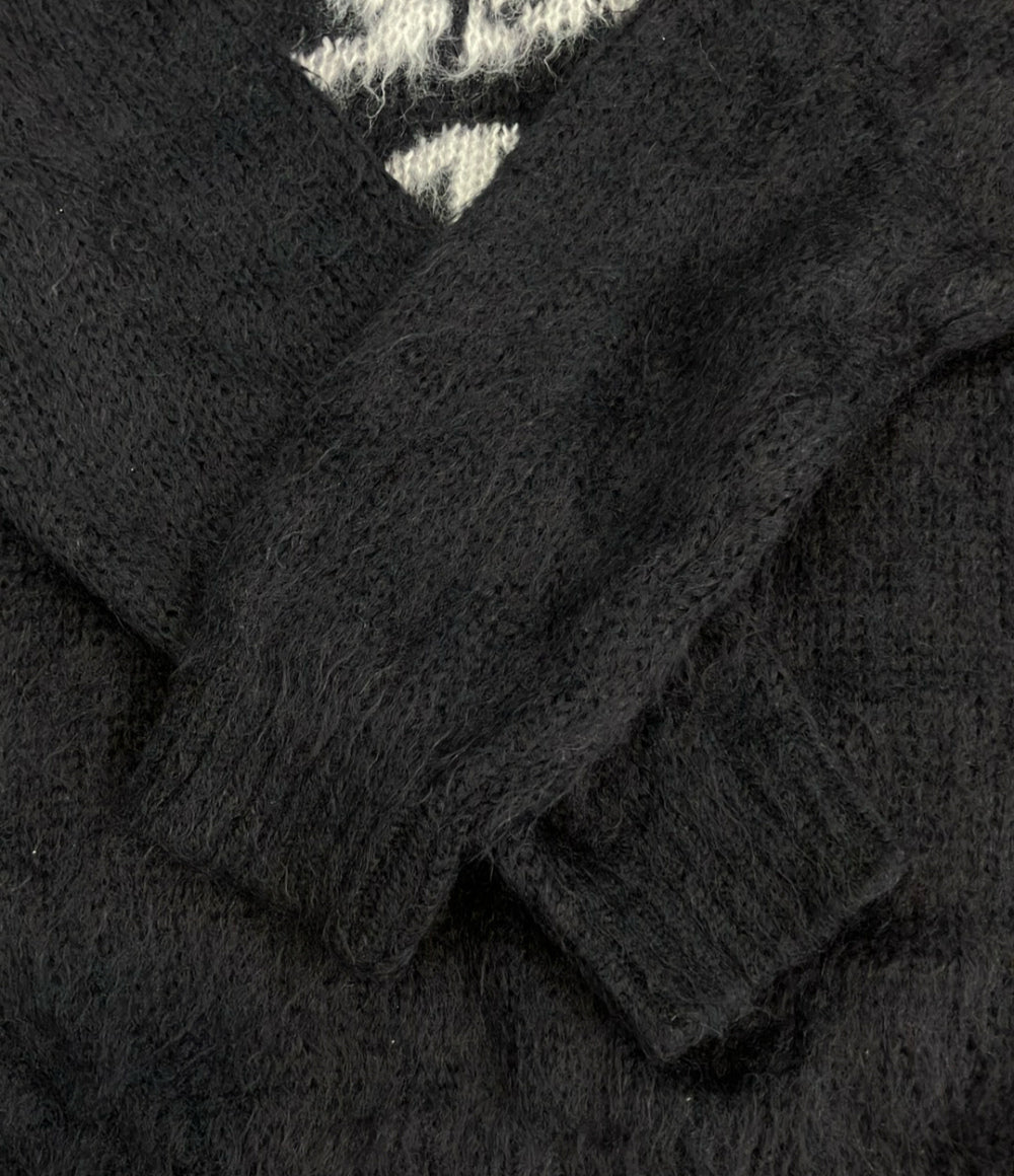 SAINT LAURENT フロントロゴ モヘヤニットセーター 712176 メンズ SIZE M サンローラン