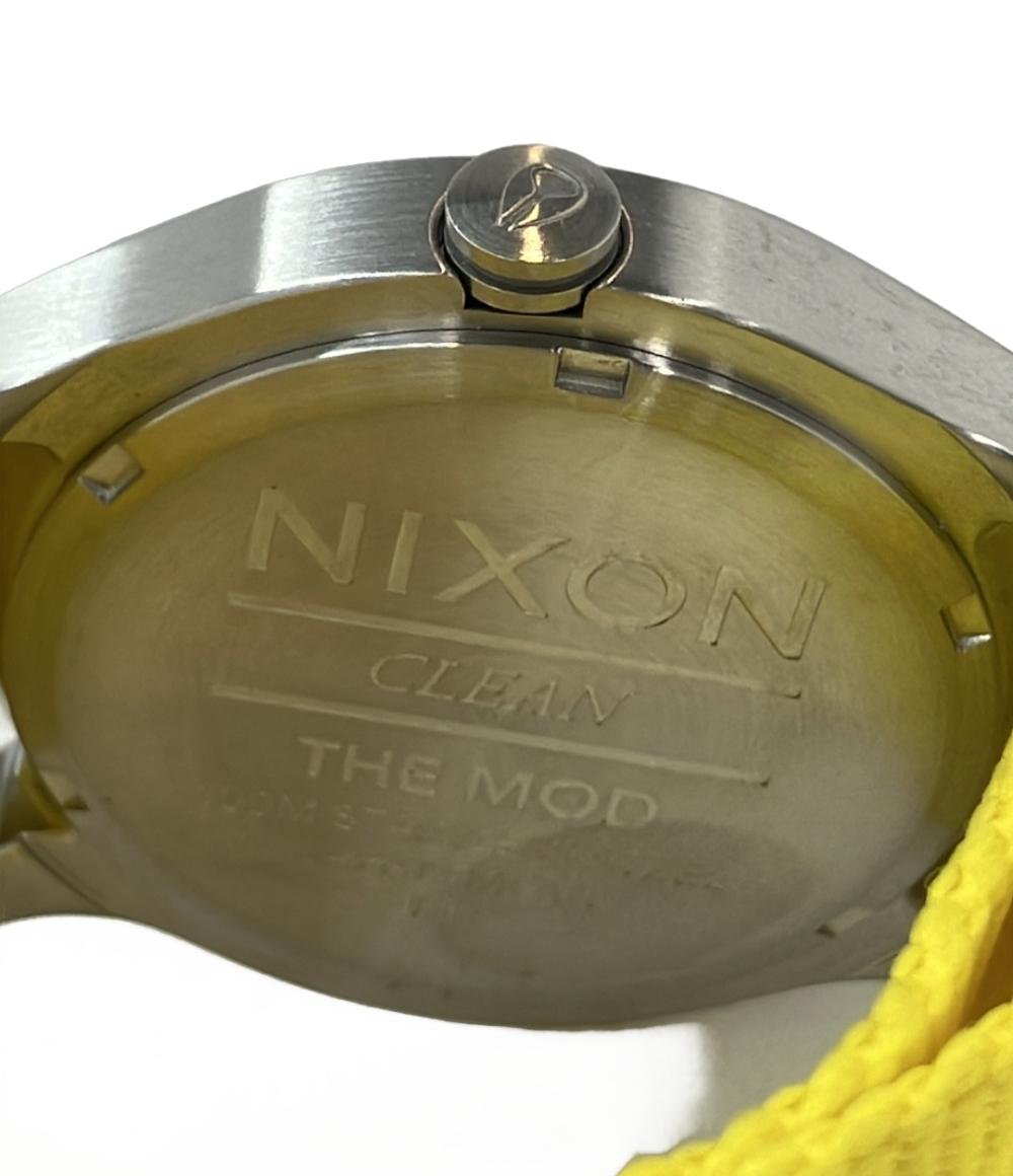 黄*ナ様 MOD カスタム腕時計メンズクォーツ 美品 NIXON 腕時計 CLEAN THE MOD クオーツ イエロー レディース