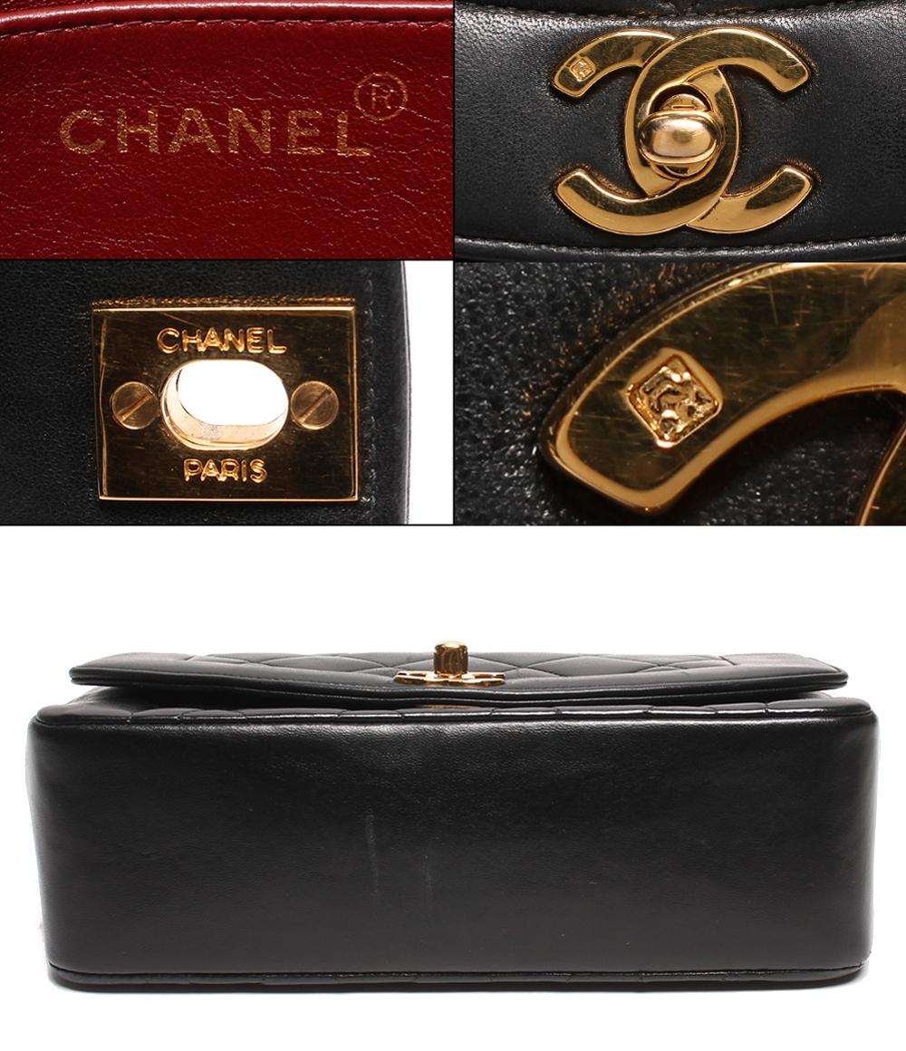 CHANEL チェーンショルダーバッグ ゴールド金具 ココマーク ラムスキン