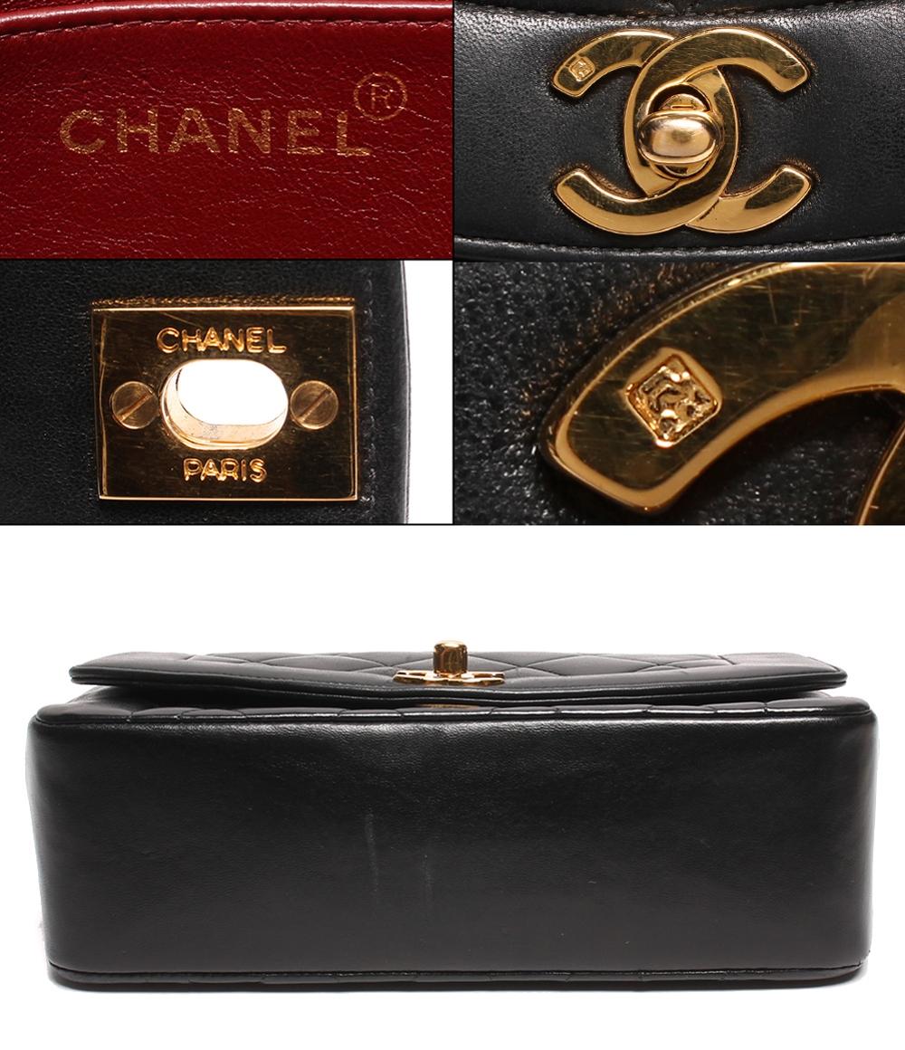 CHANEL チェーンショルダーバッグ ゴールド金具 ココマーク ラムスキン マトラッセ ダイアナフラップ ダイアナ 22 レディース シャネル