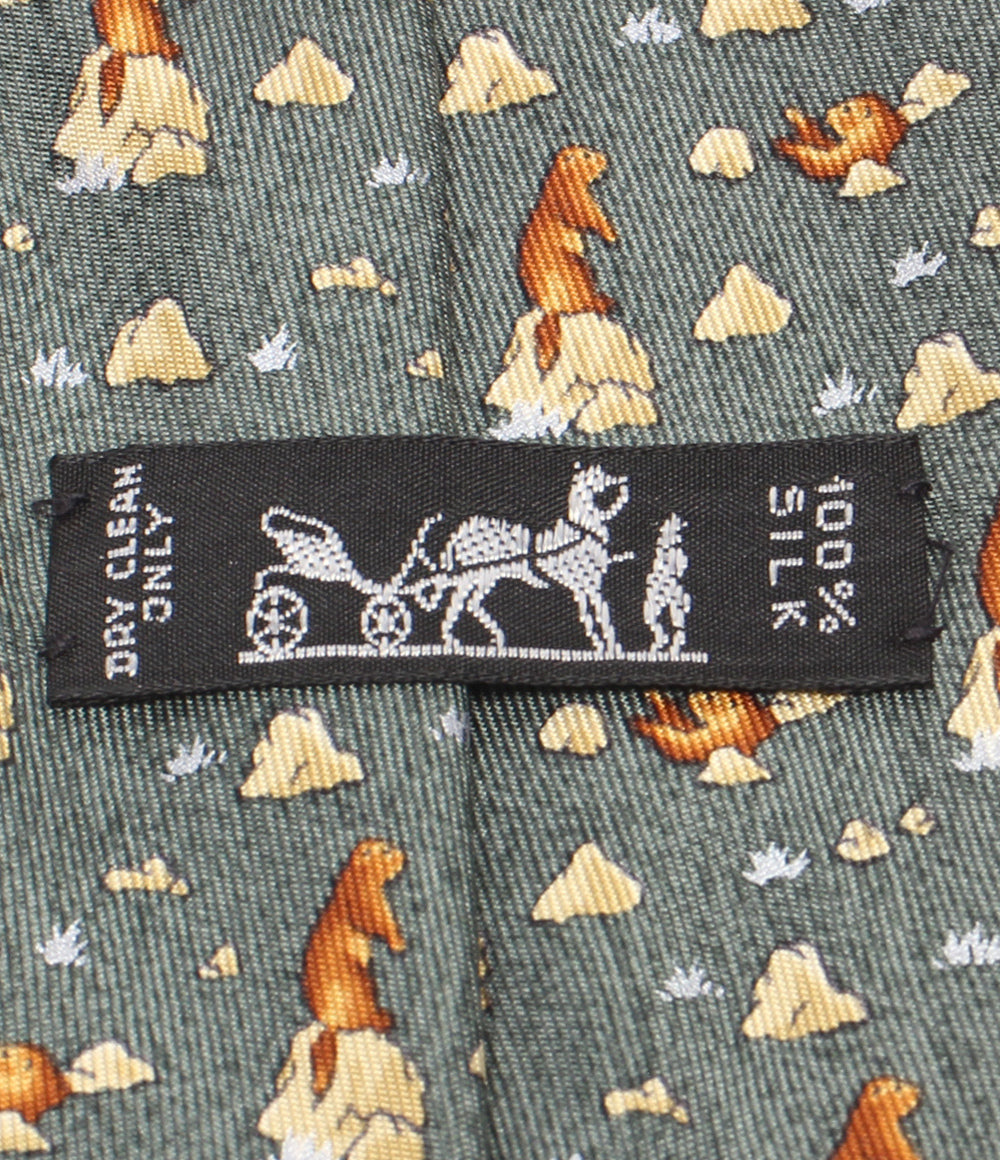 美品 HERMES ネクタイ シルク100％ メンズ エルメス