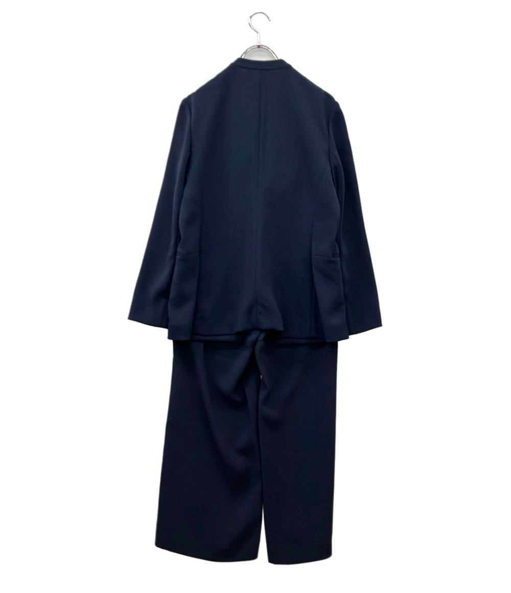 【未使用級】theory luxe exective セットアップ　スーツ　濃紺 美品 theory luxe セットアップ パンツスーツ ノーカラー 03-2106475