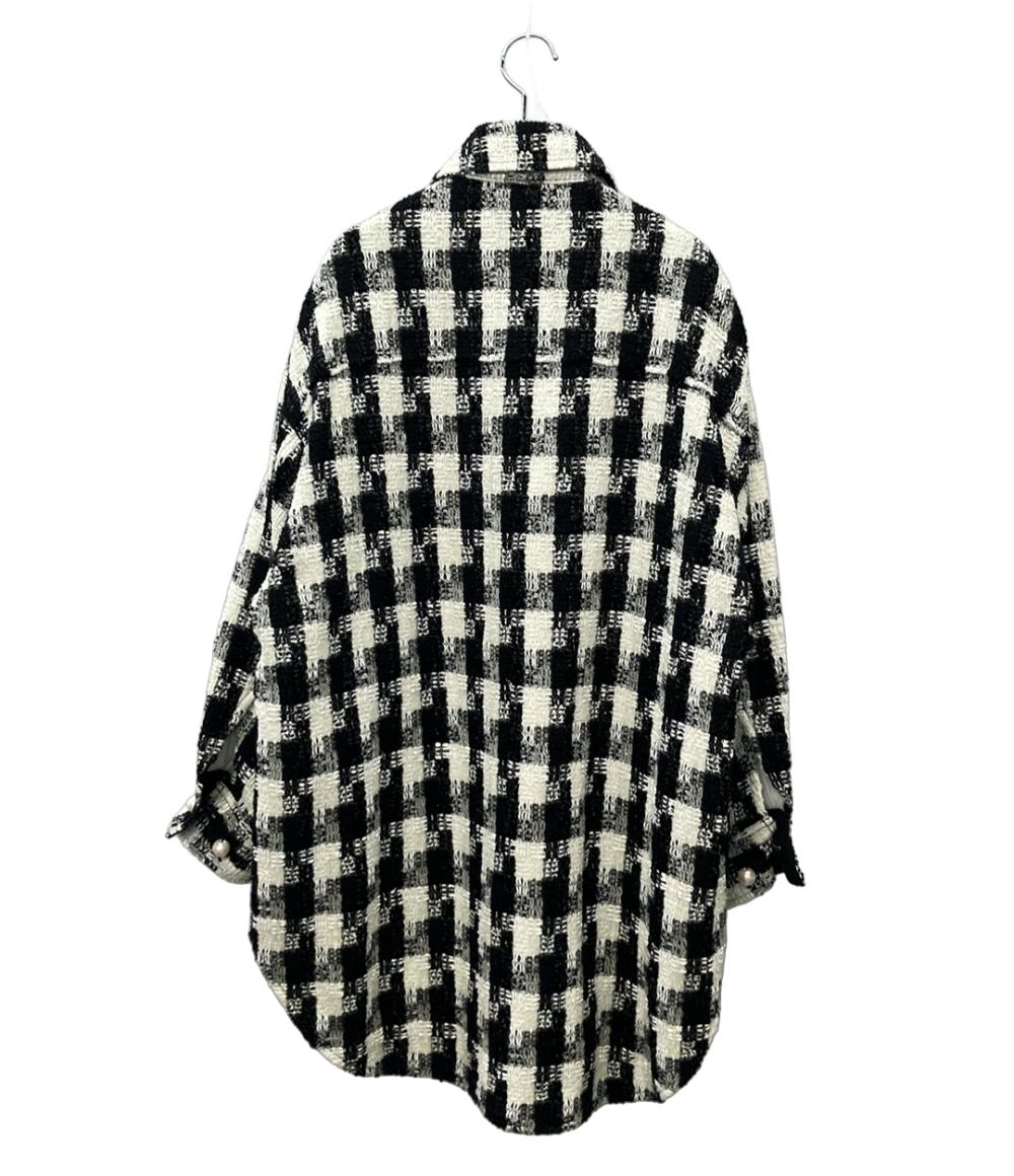 MADISON BLUE ジャケット 長袖 ビッグシルエット チェック柄 ツイード生地 パールボタン BIG CPO CHECK TWEED MB221-1012 レディース SIZE 00 (XS)