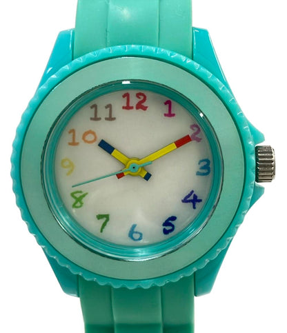 腕時計 クレパスコラボ クオーツ ホワイト NCT-01-GRN レディース タイムステーションNEO