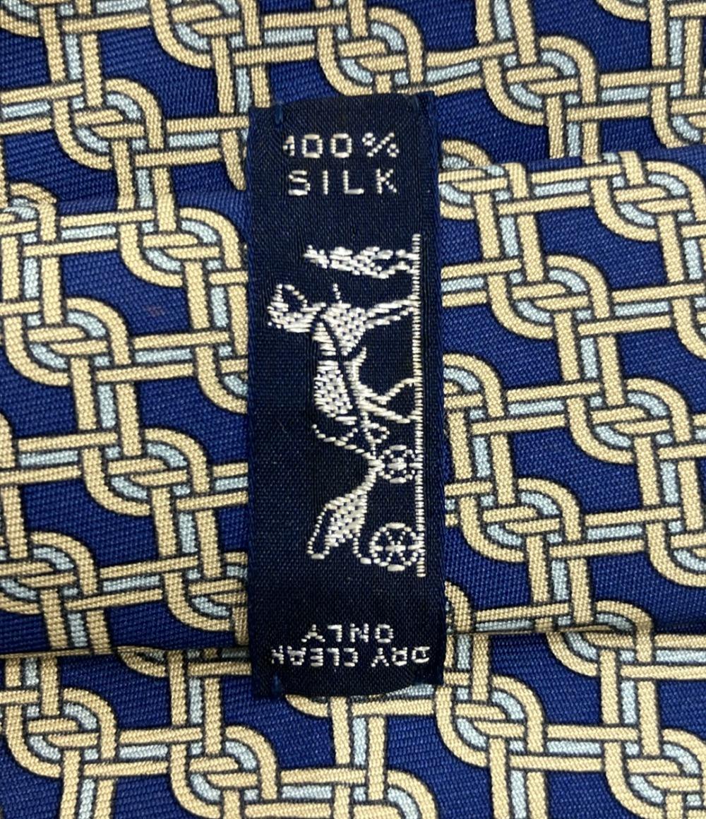 HERMES ネクタイ シルク 100% チェーン柄 7492 IA メンズ エルメス