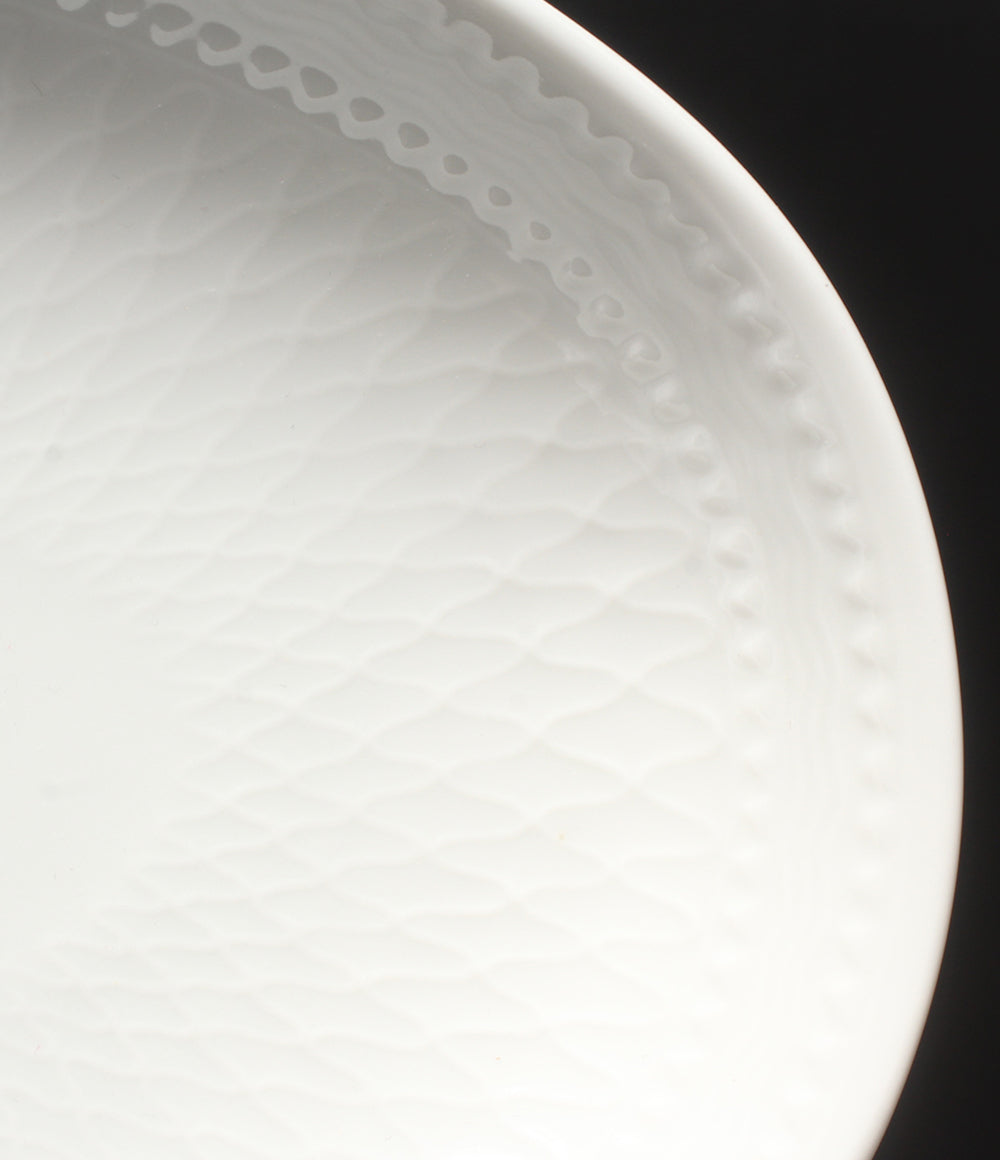 美品 Royal Copenhagen オーバルディッシュ 皿 23cm ホワイトパルメッテ ロイヤルコペンハーゲン