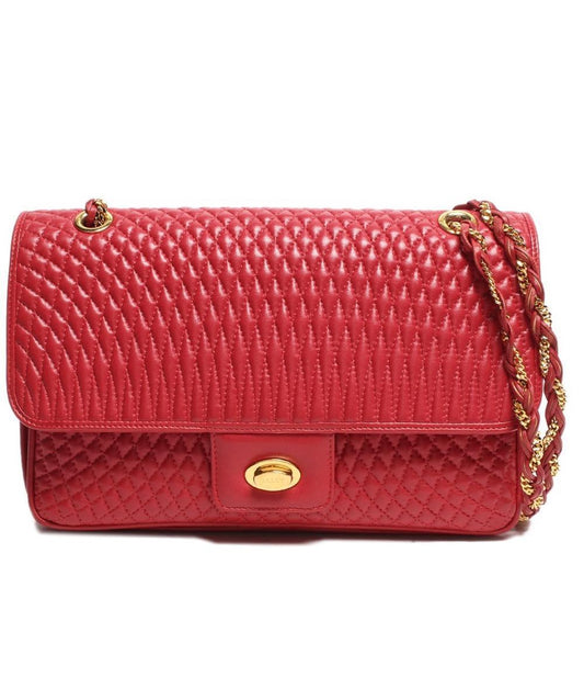 バリー チェーン レザー ショルダーバッグ キルティング ダブルフラップ ゴールド金具 レディース BALLY