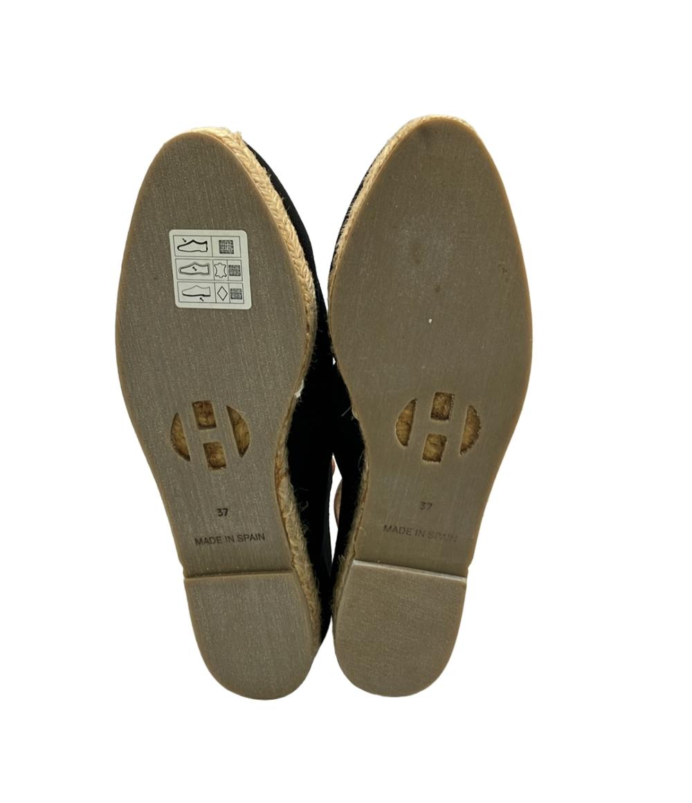 HERMES フラットシューズ アンクルストラップ エスパドリーユ レディース SIZE 37 (24cm) エルメス