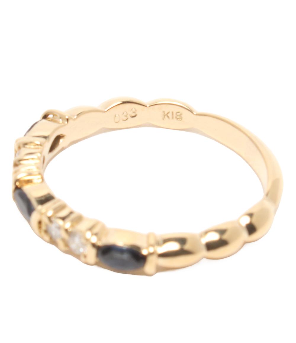 美品 リング 指輪 K18 サファイヤ ダイヤ 0.33ct レディース SIZE 12号