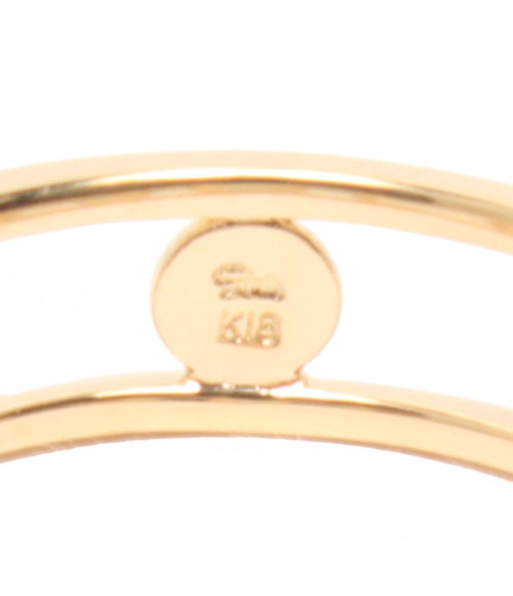 美品 スタージュエリー リング 指輪 K18 ムーンストーン 月モチーフ レディース SIZE 7号 STAR JEWELRY