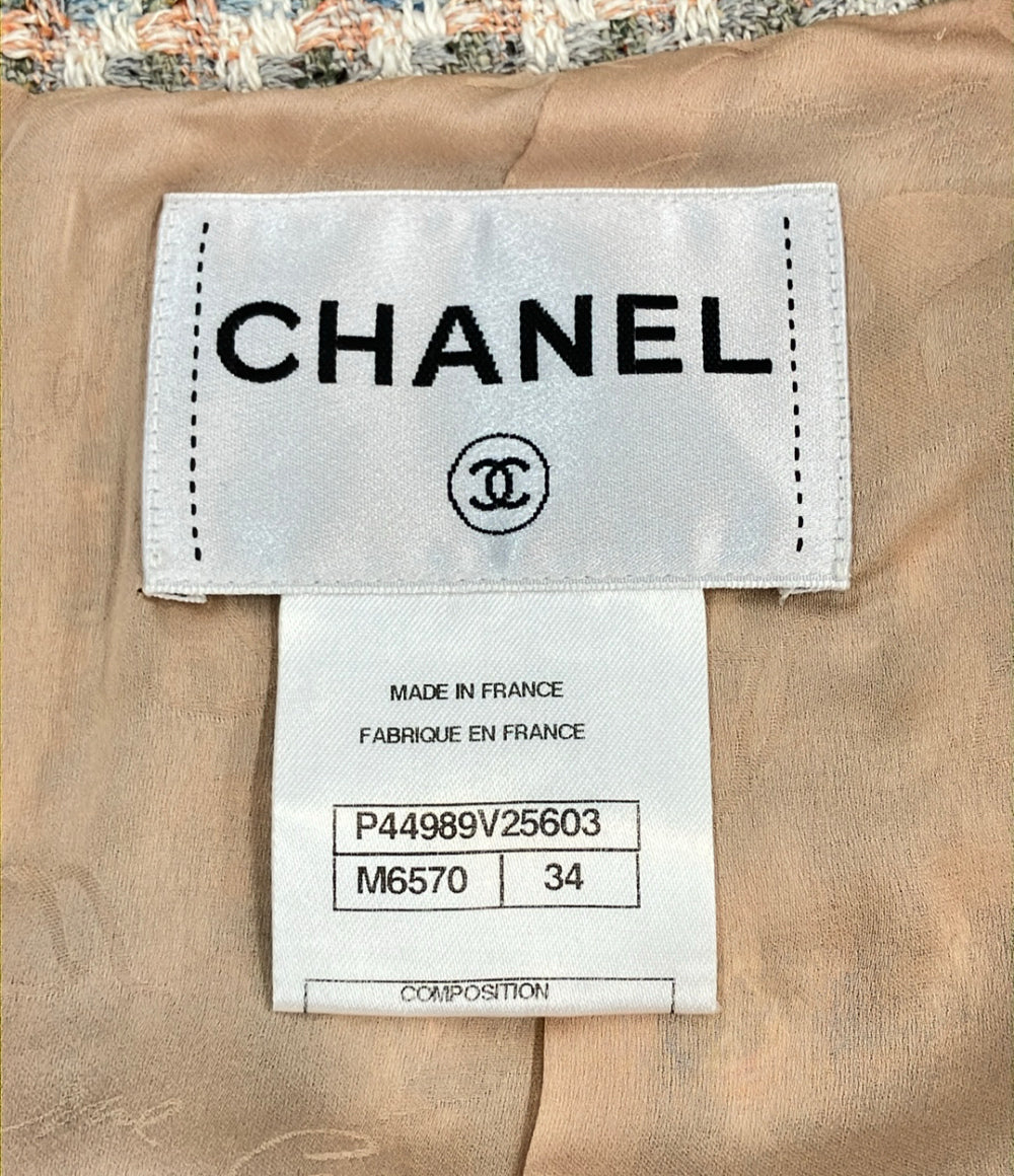 訳あり CHANEL カメリア シルク ジャケット P44989V25603 レディース SIZE 34 (S) シャネル