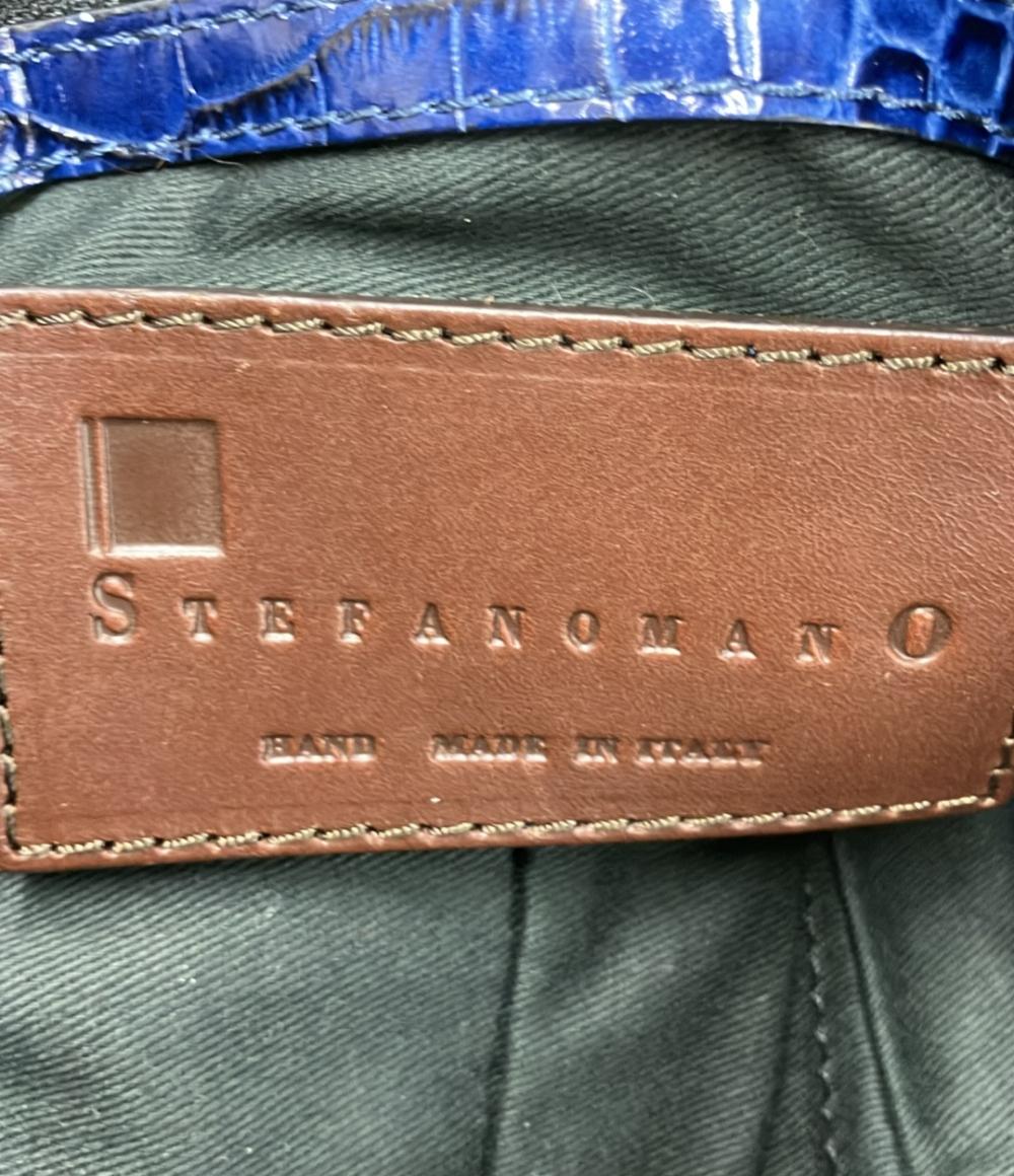 ステファノマーノ 2way クロコ型押しハンドバッグ  ショルダーバッグ 斜め掛け レディース STEFANOMANO