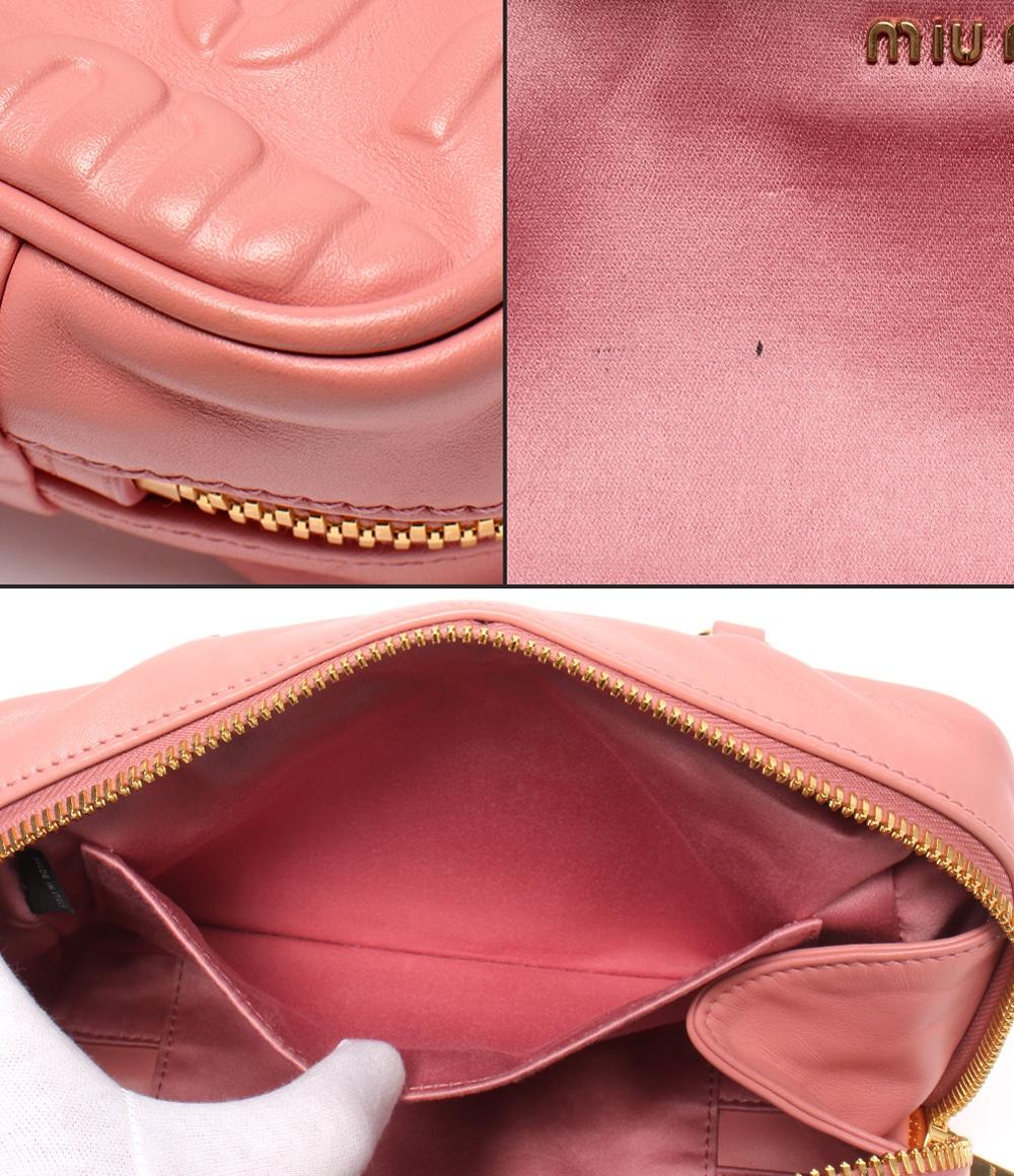 Miu Miu チェーンショルダーバッグ 肩掛け エンボスロゴ レディース ミュウ ミュウ