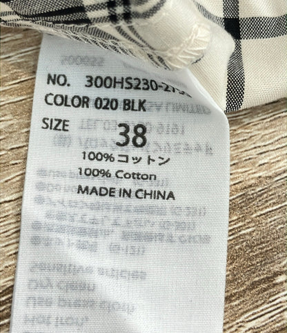 ENFOLD M 半袖シャツ モノトーンチェック柄 オーバーサイズ 300HS230-2750 レディース SIZE 38 (M) エンフォルド エム