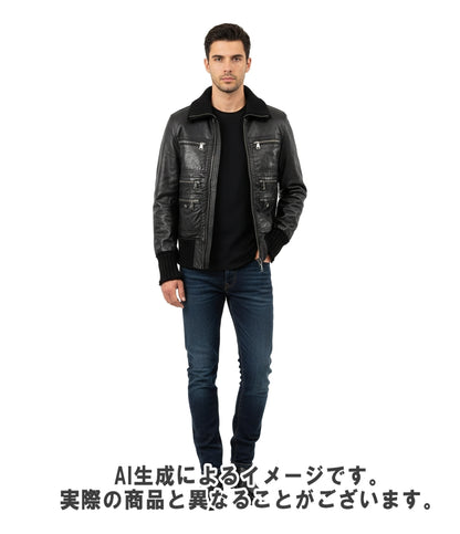 DOLCE&GABBANA レザージャケット ダブルジップ  マルチジップ フェイクレイヤード ジャケット ブルゾン MULTI POCKET FAKE LAYERED BATTING JACKET