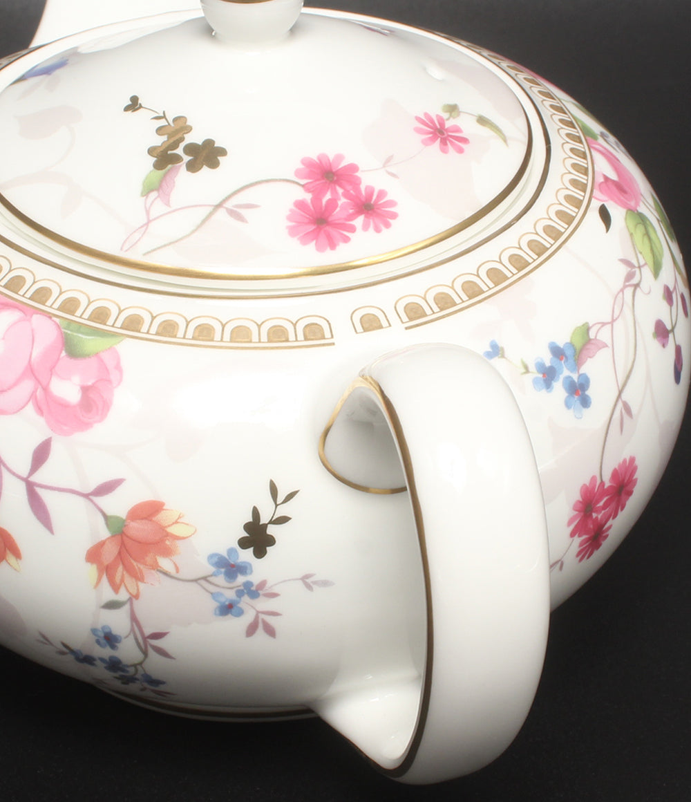 美品 WEDGWOOD ティーポット カップ＆ソーサー 2点セット ローズ ゴールド ウエッジウッド