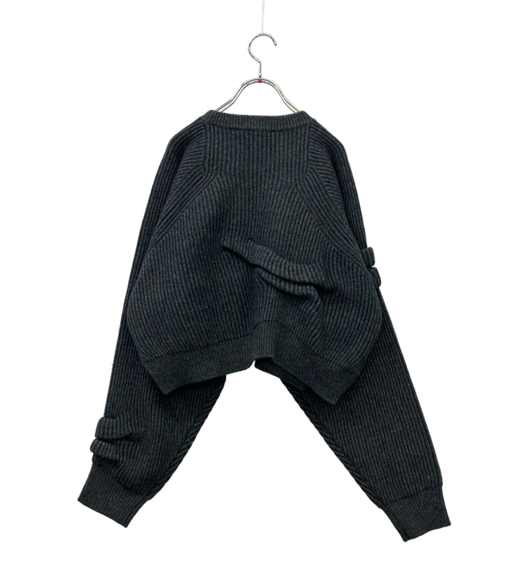 美品 ENFOLD 長袖ニット タックショート ウール タグ付き SHORT-KNIT PULLOVER 300GA270-1830 レディース SIZE 38 (M) エンフォルド