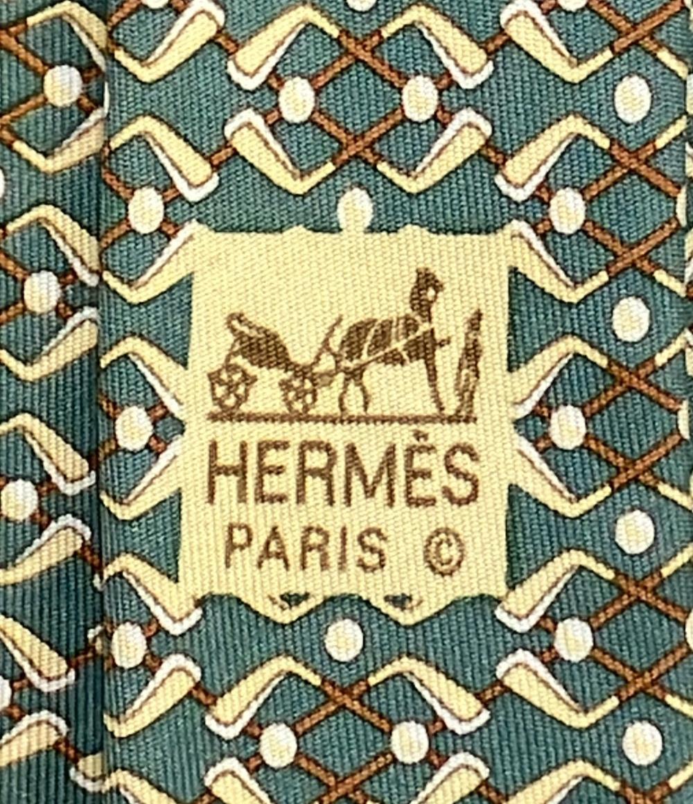 HERMES ネクタイ シルク 100% メンズ エルメス