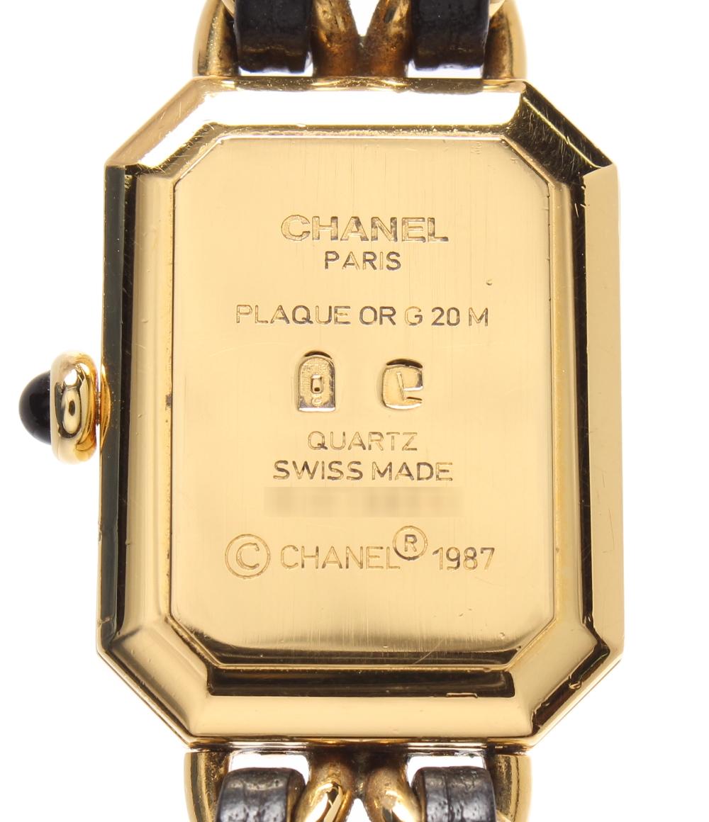 CHANEL 腕時計 プルミエール M クオーツ ブラック H0001 レディース